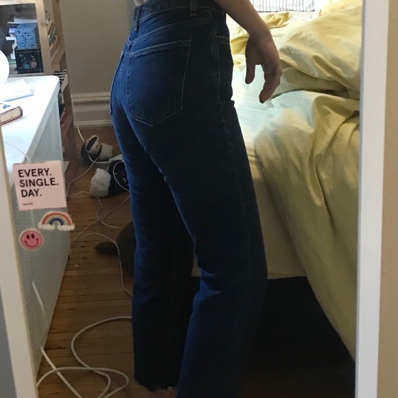 Topshop Dark Blue Straight-Leg Jeans - Picture 5 of 8